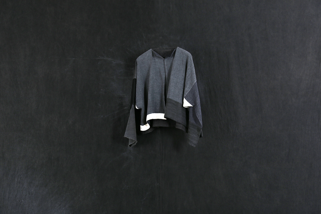 hanbok process patch jacket - grey mixed
